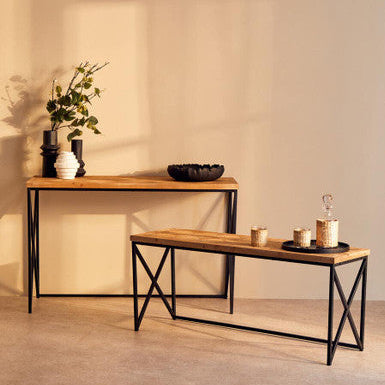 Kickford Parquet Fir Wood Coffee Table