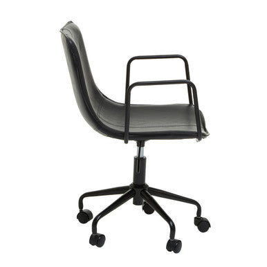 Branson Black Leather Effect Home Office Chair