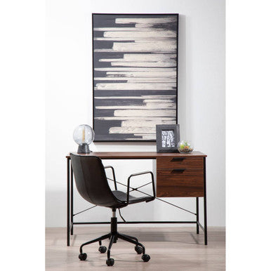 Branson Black Leather Effect Home Office Chair