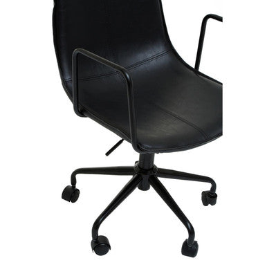 Branson Black Leather Effect Home Office Chair