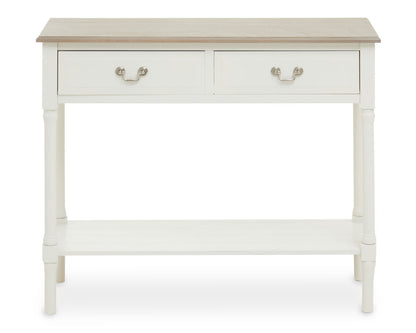 Heritage 2 Drawers White Rectangular Console Table