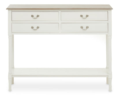 Heritage 4 Drawer White Console Table