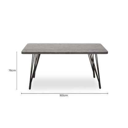 Anube Dark Grey Veneer Dining Table