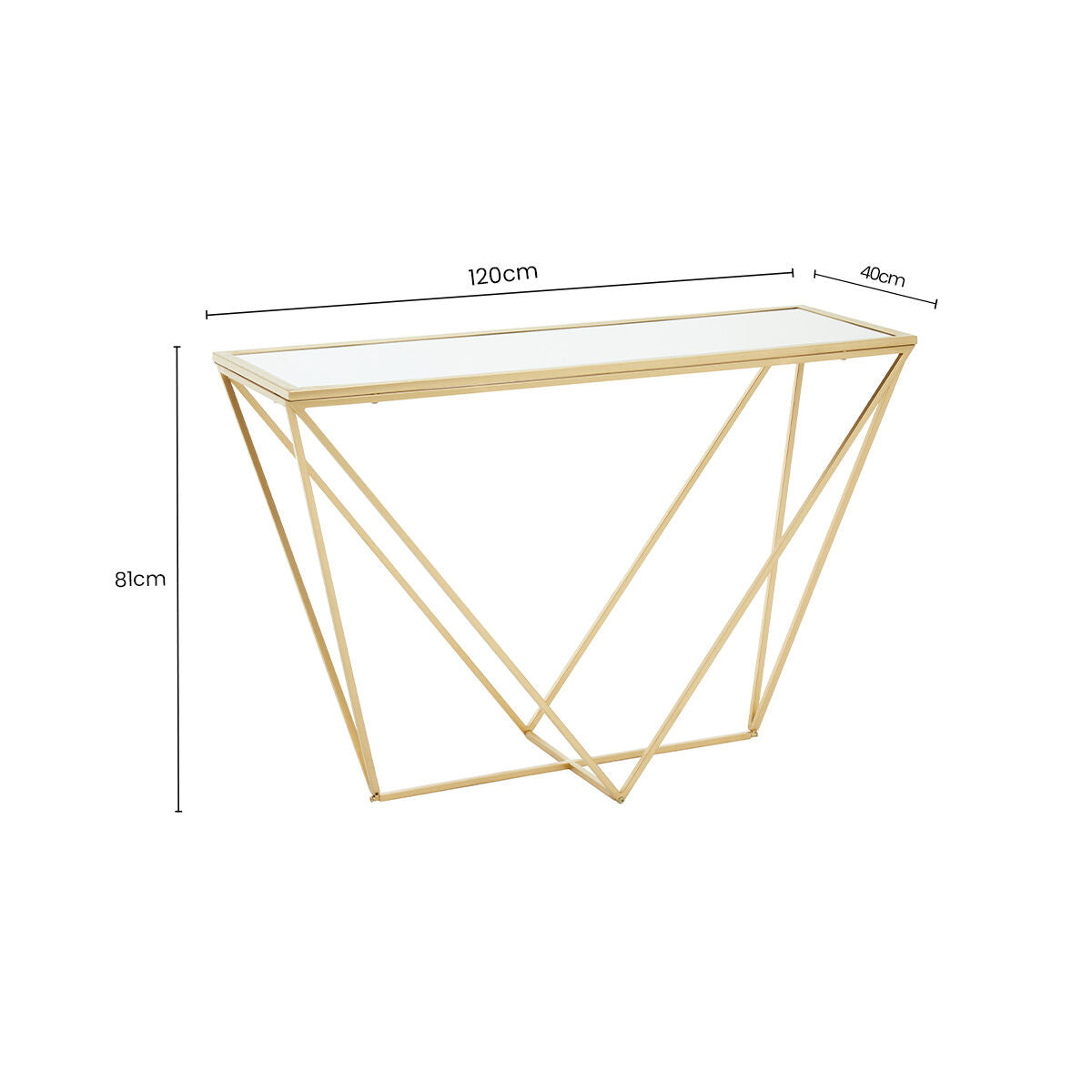 Farran Gold Finish Rectangular Console Table