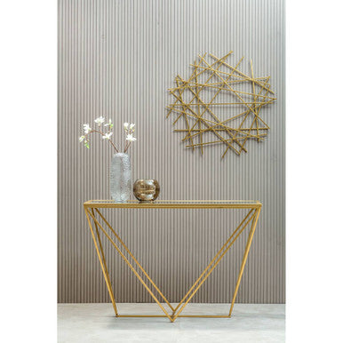 Farran Gold Finish Rectangular Console Table