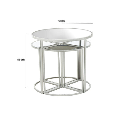 Farran Set of 5 Silver Finish Tables