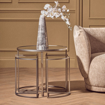 Farran Set of 5 Silver Finish Tables