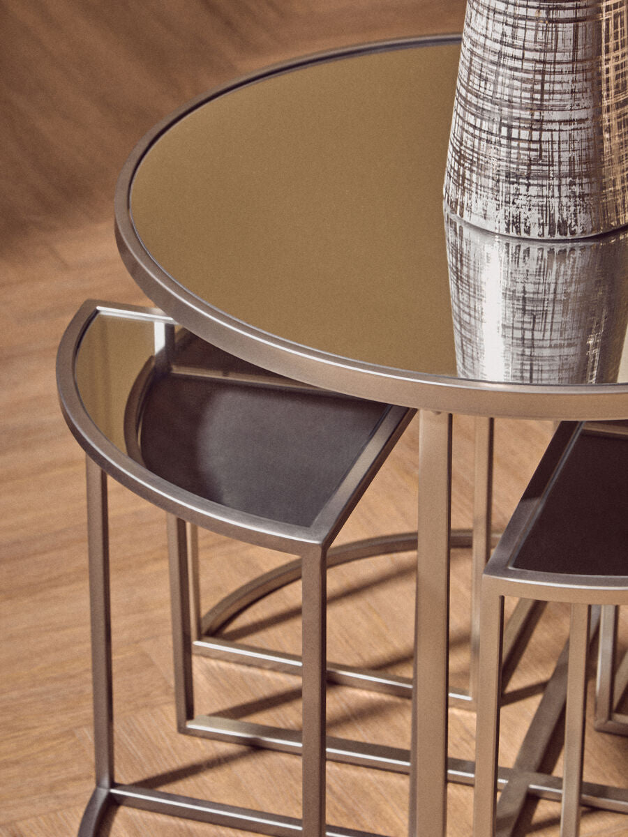 Farran Set of 5 Silver Finish Tables