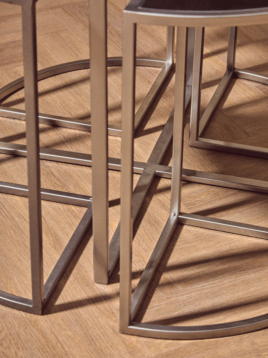 Farran Set of 5 Silver Finish Tables