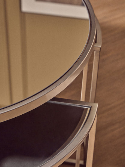 Farran Set of 5 Silver Finish Tables
