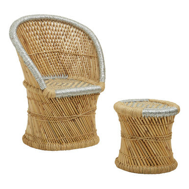 Rowan Natural And Grey Chair And Stool