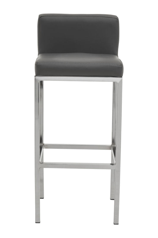 Baina Dark Grey And Chrome Finish Bar Chair
