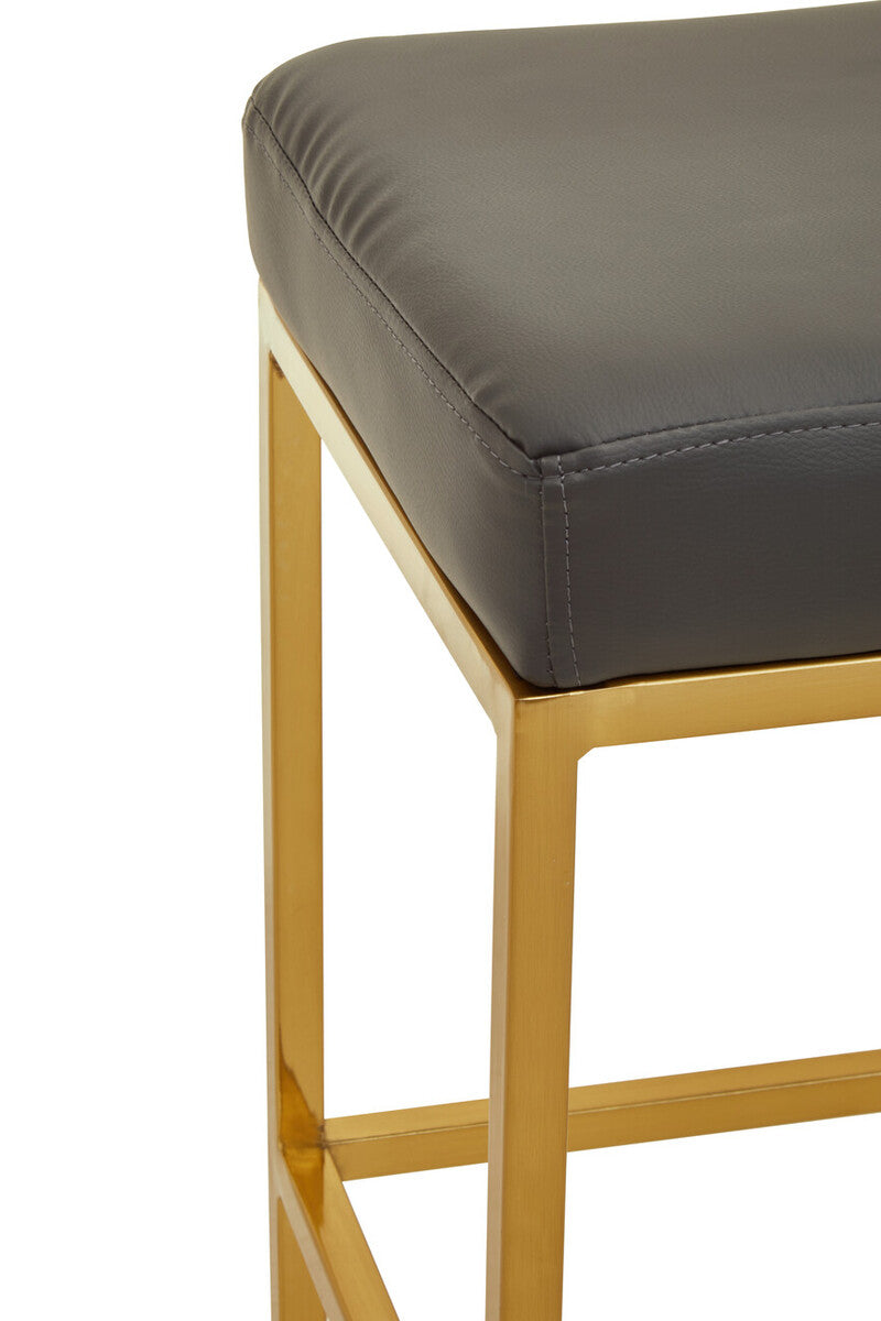 Dark Grey and Gold Finish Bar Stool | Baina