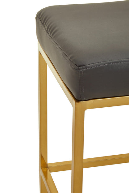 Dark Grey and Gold Finish Bar Stool | Baina