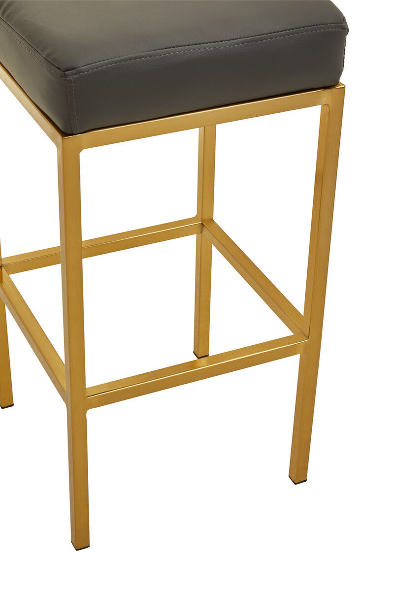 Dark Grey and Gold Finish Bar Stool | Baina