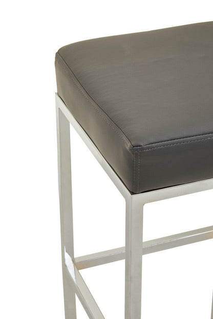 Baina Dark Grey And Chrome Finish Bar Stool
