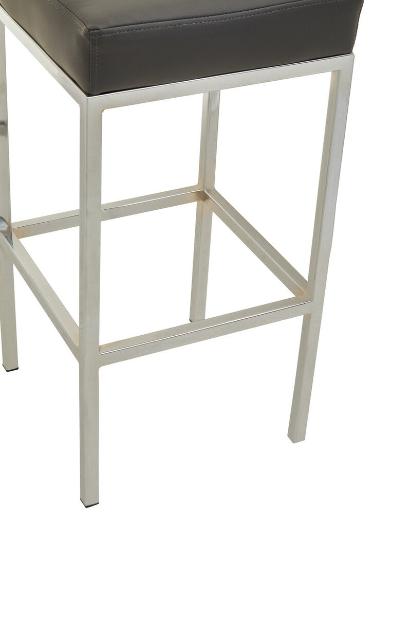 Baina Dark Grey And Chrome Finish Bar Stool