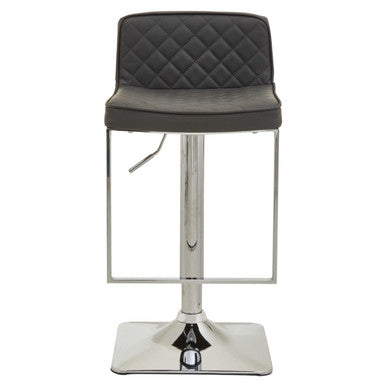 Baina Dark Grey And Chrome Square Base Bar Stool