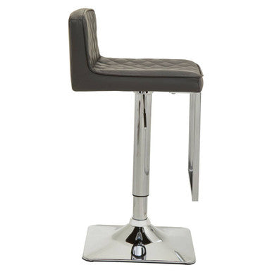 Baina Dark Grey And Chrome Square Base Bar Stool