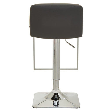 Baina Dark Grey And Chrome Square Base Bar Stool