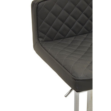 Baina Dark Grey And Chrome Square Base Bar Stool
