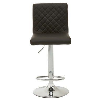 Baina Black And Chrome Bar Stool With Round Base