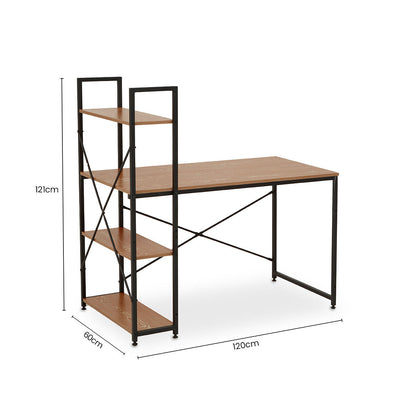 Laxton Red Pomelo Desk With Shelves
