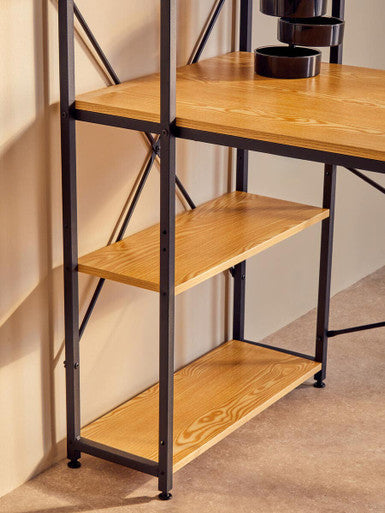 Laxton Light Oak Effect Desk With Shelves