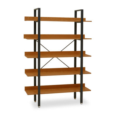 Laxton 5 Tier Red Pomelo Shelves And Black Frame Shelf Unit