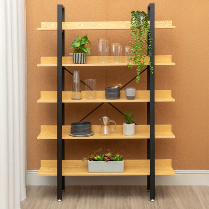 Laxton 5 Tier Light Oak Effect Shelving Unit
