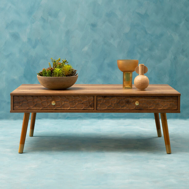 Frida Wood Veneer Coffee Table with 2 Drawers