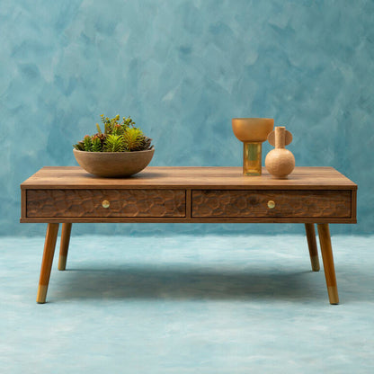 Frida Wood Veneer Coffee Table with 2 Drawers