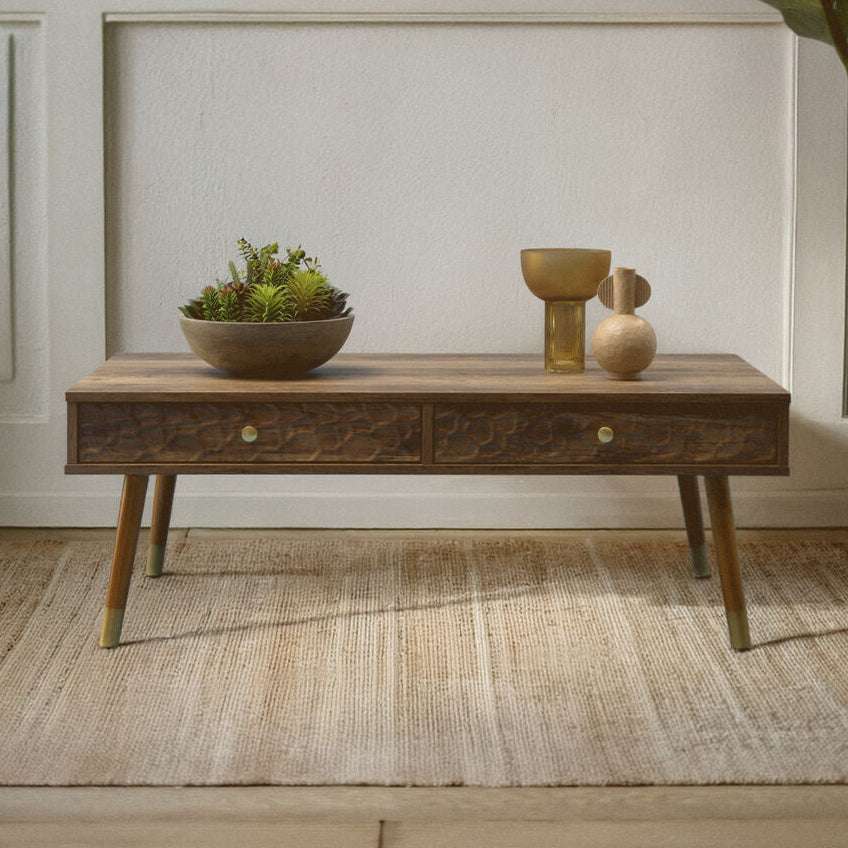 Frida Wood Veneer Coffee Table with 2 Drawers