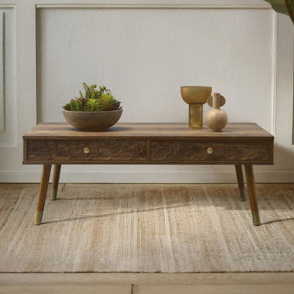 Frida Wood Veneer Coffee Table with 2 Drawers