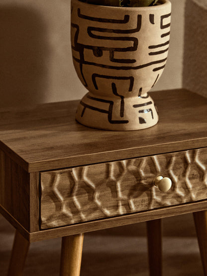 Frida Wood Veneer Bedside Table with 1 Drawer