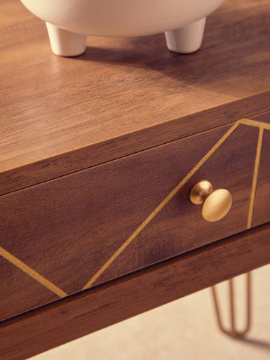 Flori 1 Drawer Draw Side Table with Hairpin Legs