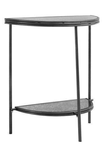 Xania Antique Mirrored Glass Half Moon Console Table