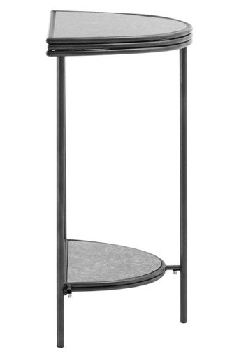 Xania Antique Mirrored Glass Half Moon Console Table