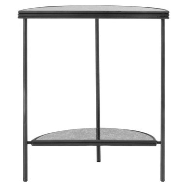 Xania Antique Mirrored Glass Half Moon Console Table