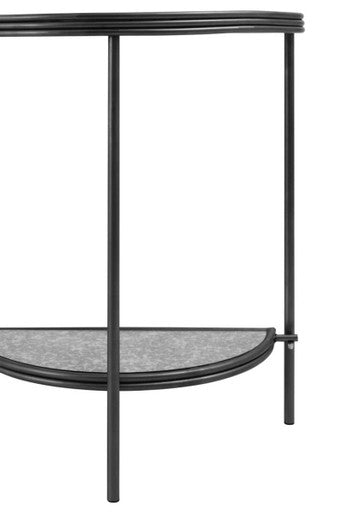 Xania Antique Mirrored Glass Half Moon Console Table