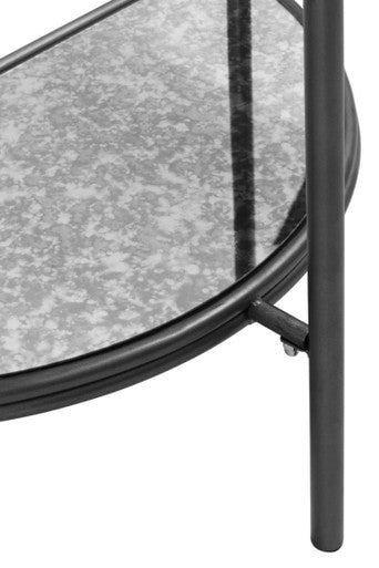 Xania Antique Mirrored Glass Half Moon Console Table