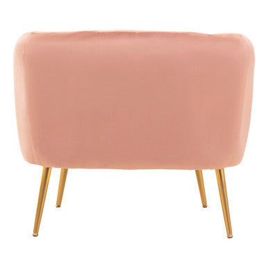 Larissa Pink Velvet Channel Tufted Accent Chair