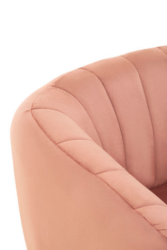 Larissa Pink Velvet Channel Tufted Accent Chair