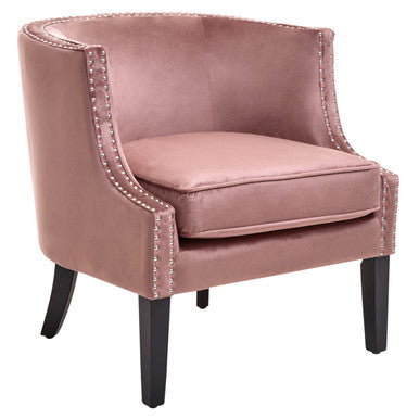 Larissa Pink Velvet Studded Chair