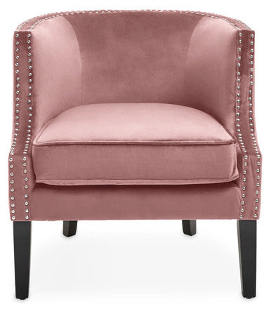 Larissa Pink Velvet Studded Chair