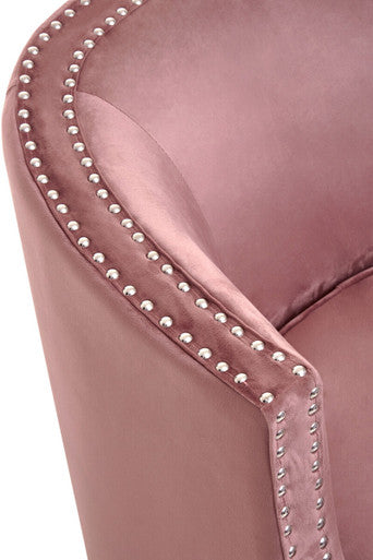 Larissa Pink Velvet Studded Chair