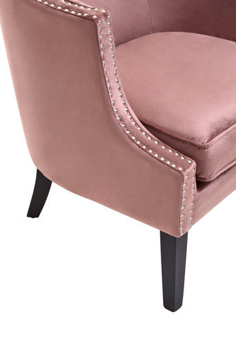 Larissa Pink Velvet Studded Chair