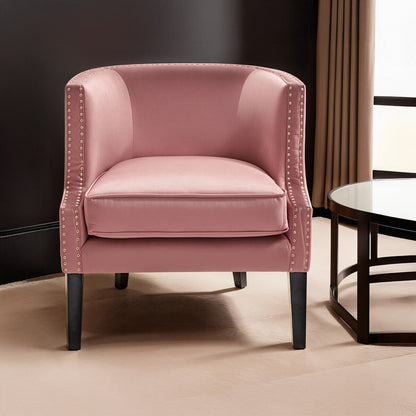 Larissa Pink Velvet Studded Chair