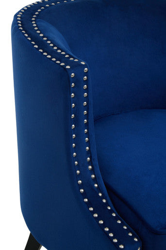Larissa Blue Velvet Studded Chair