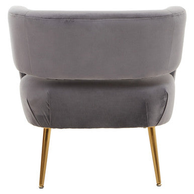 Larissa Grey Velvet Curved Accent Chair